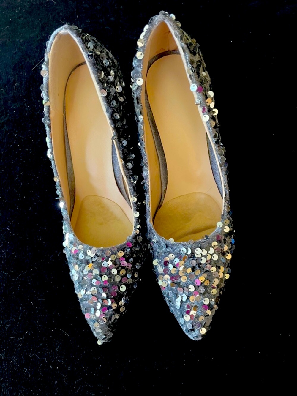 ❤️ PROM Women’s sequin-embellished pointed-toe pump shoes. Sz 37 - Picture 2 of 11